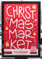 QR Code on a Christmas poster offering people details about a holiday event.