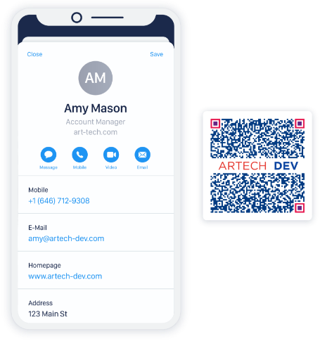 A virtual contact card example from a vCard QR Code